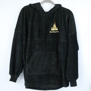 Disney World 50th Anniversary Black Gold Pullover Spirit Jersey Hoodie Sz Medium